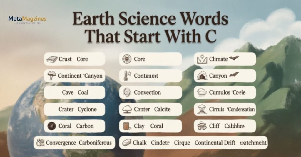 Earth Science Words That Start With C