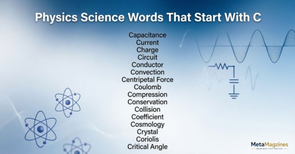 Physics Science Words That Start With C